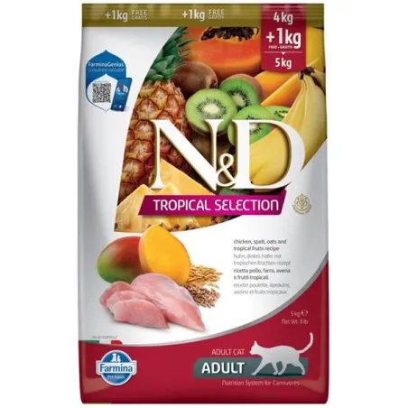Farmina N&D macska TROPICAL SELECTION (AG) adult, csirke 4 + 1 kg