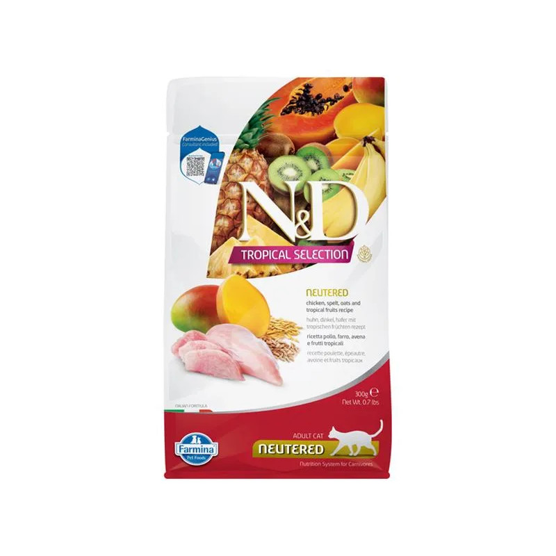 Farmina N&D macska TROPICAL SELECTION (AG) adult ivartalanított, csirke 300 g