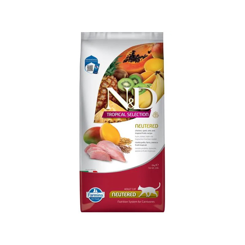 Farmina N&D cat TROPICAL SELECTION (AG) adult neutered, chicken 10 kg