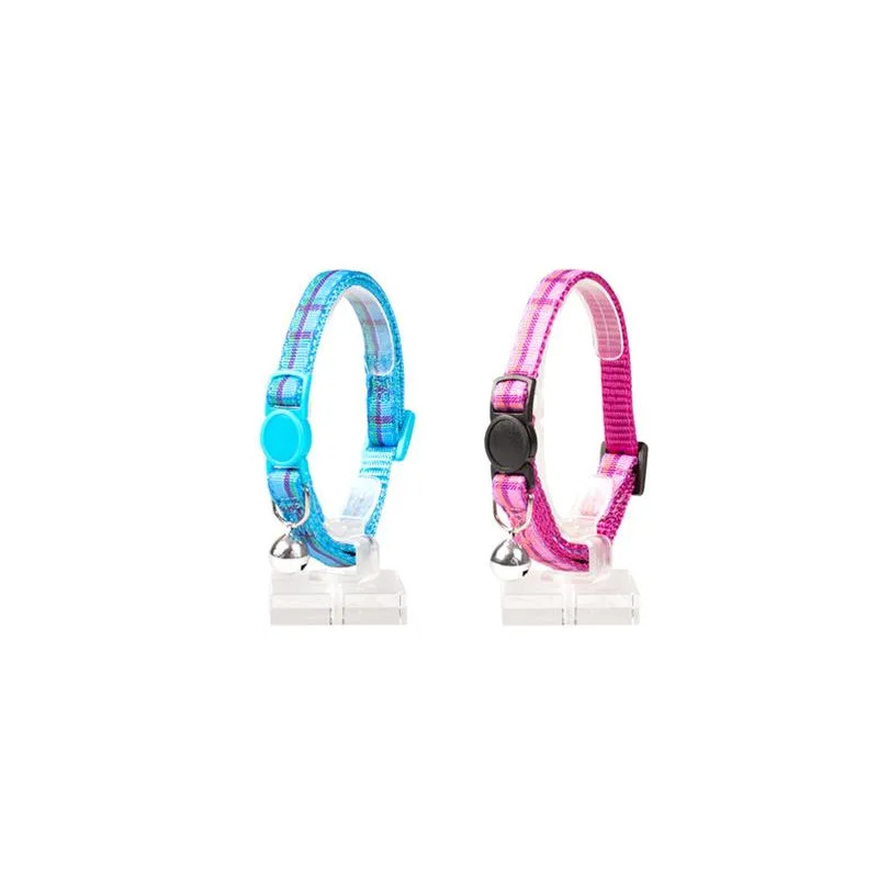 DUVO + nylon nyakörv macskáknak, skót mintás, 20-30cm/10mm 2db
