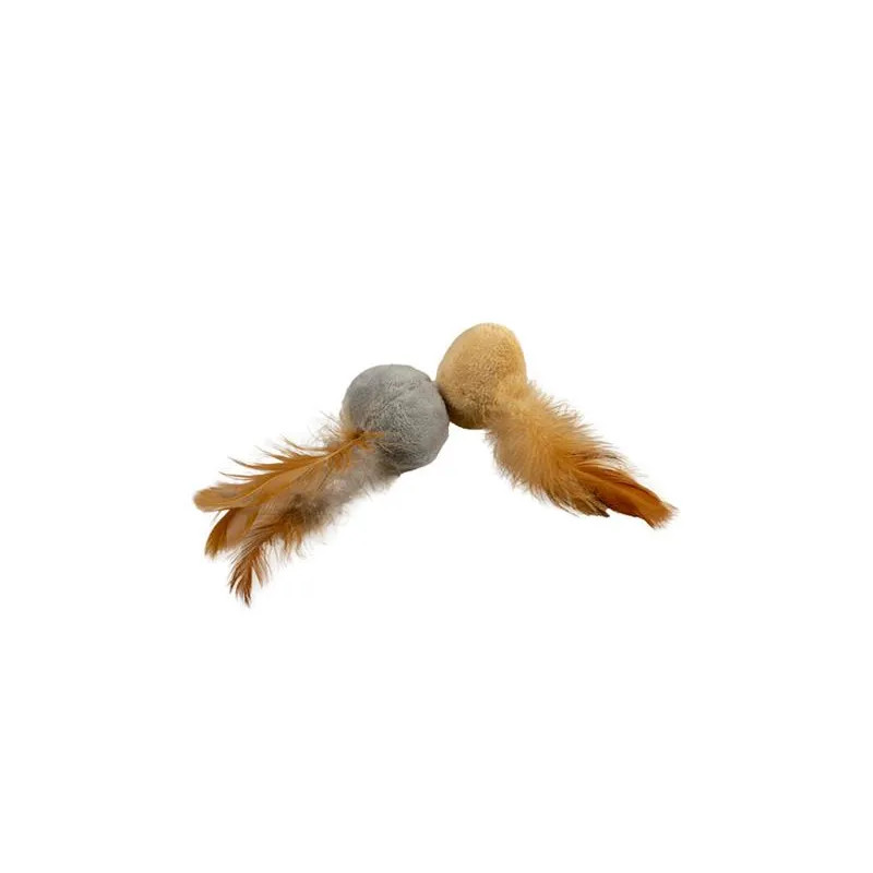 DUVO+ játék labda puha tollakkal barna/szürke 12x4x5cm