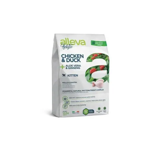 Alleva HOLISTIC macska kölyök csirke & kacsa & aloe vera & ginszeng 5 kg
