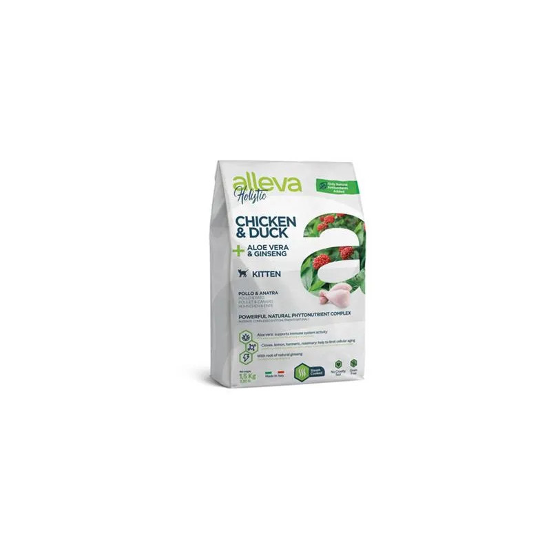 Alleva HOLISTIC macska kölyök csirke & kacsa & aloe vera & ginszeng 5 kg