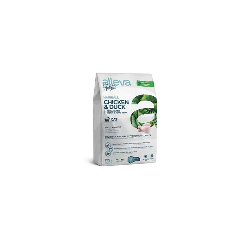 Alleva HOLISTIC macska szőrlabda csirke & kacsa & cukornád rost & aloe vera 5 kg