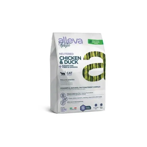 Alleva HOLISTIC macska ivartalanított csirke & kacsa & cukornád rost & ginzeng 5 kg