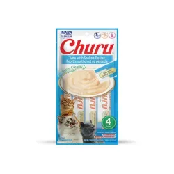 Inaba Churu Pyré macska csemege tonhallal és fésűkagylóval 4 tubus 56 g