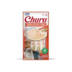 Inaba Churu Pyré jutalomfalat macskáknak csirkével és marhahússal 4 tubus 56 g
