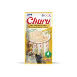 Jutalomfalat Inaba Churu Pyré macskáknak Tonhal sajttal 4 tubus 56 g