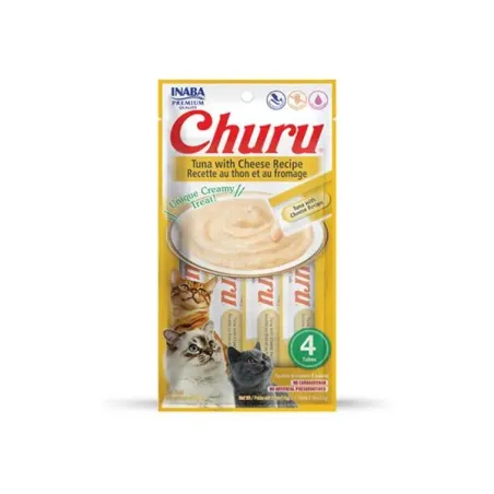 Jutalomfalat Inaba Churu Pyré macskáknak Tonhal sajttal 4 tubus 56 g