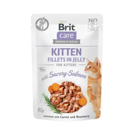 Brit Care macska Alutasak Kölyök Filé Zselében Ízletes Lazaccal 24 x 85 g