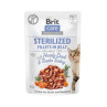 Brit Care macska Tasak Sterilized Fillets in Jelly szívvel teli kacsával & omlós pulykával 24 x 85 g