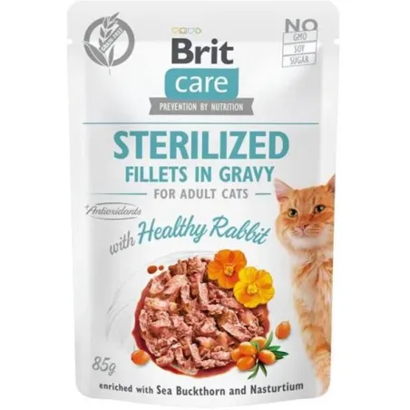 Brit Care macska Alutasak Sterilized Fillets in Gravy With Healthy Rabbit 24 x 85 g