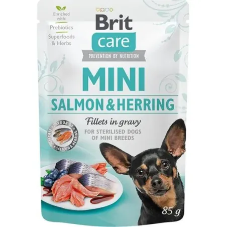 Brit Care dog tasak MINI Sterilized Lazac & Hering filék szószban 24 x 85 g