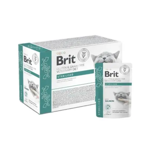 Brit VD Gabona- és Gluténmentes Macska Alutasak Filék Szószban Sterilizált 12 x 85 g