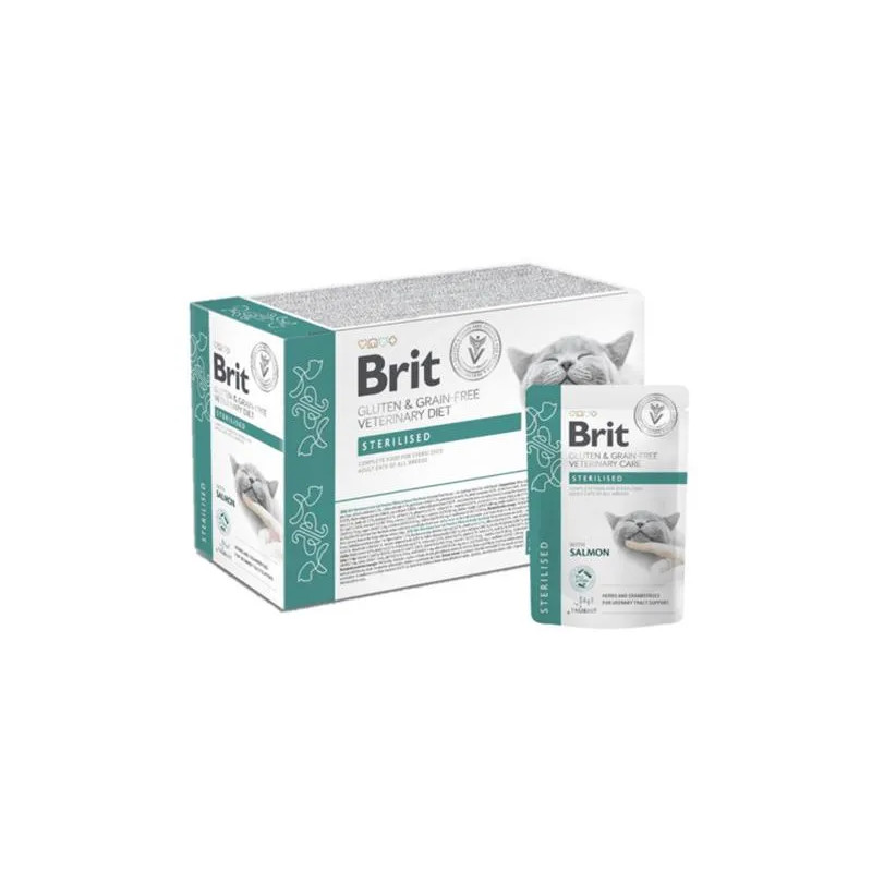 Brit VD Gabona- és Gluténmentes Macska Alutasak Filék Szószban Sterilizált 12 x 85 g