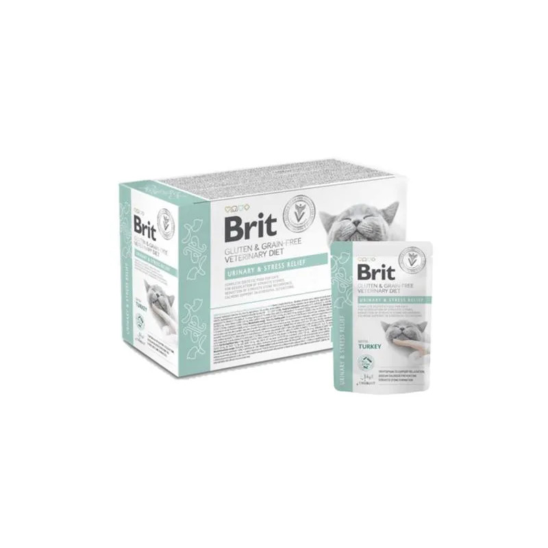 Brit VD Gluten- és Gabonamentes Macska Pouch Filé Gravy-ban Urinary & Stress Relief 12 x 85 g