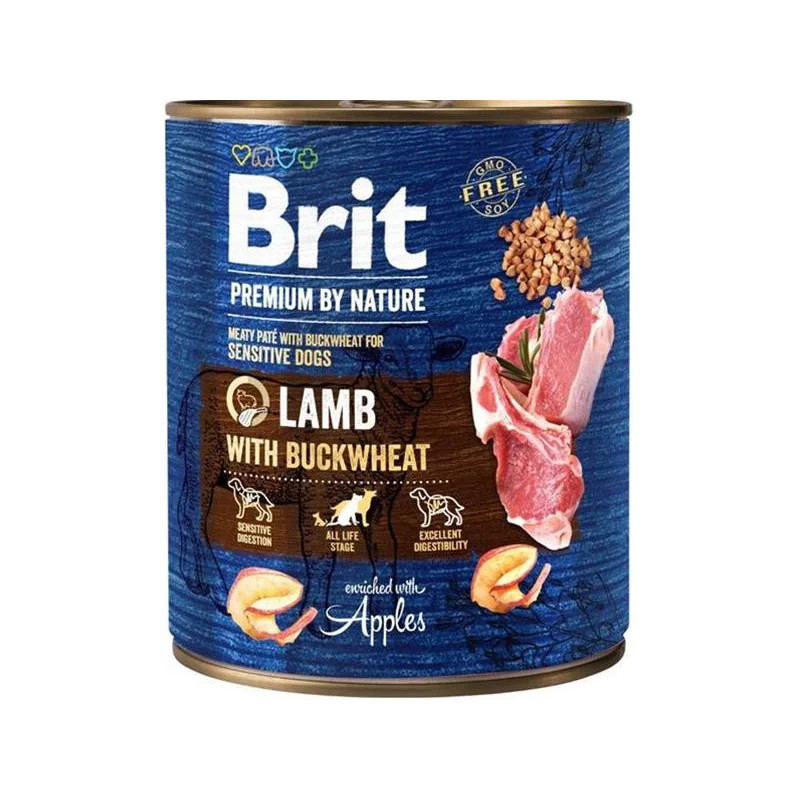 Brit Premium by Nature kutya Bárány hajdinával 6 x 800 g konzerv