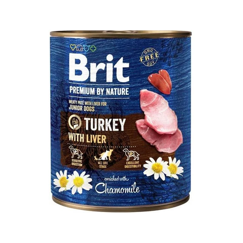 Brit Premium by Nature kutya Pulyka májjal 6 x 800 g konzerv