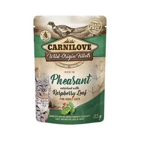 Carnilove macskáknak Tasak Fácánhússal és Málnalevéllel dúsítva 24 x 85 g