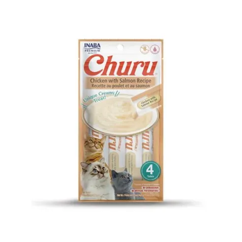 Inaba Churu Pyré macskáknak Kura lazaccal 4 tubus 56 g