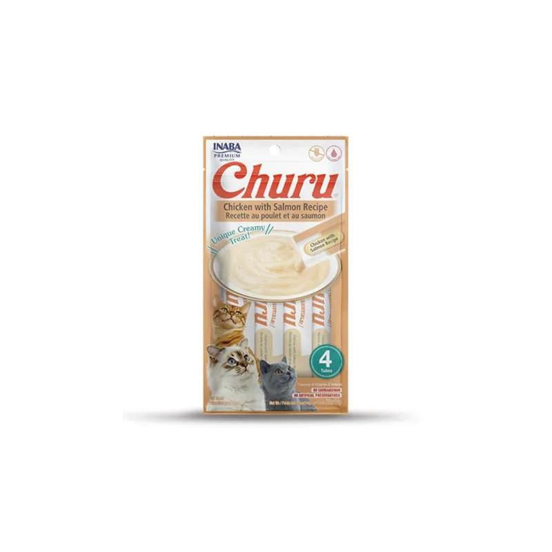 Inaba Churu Pyré macskáknak Kura lazaccal 4 tubus 56 g