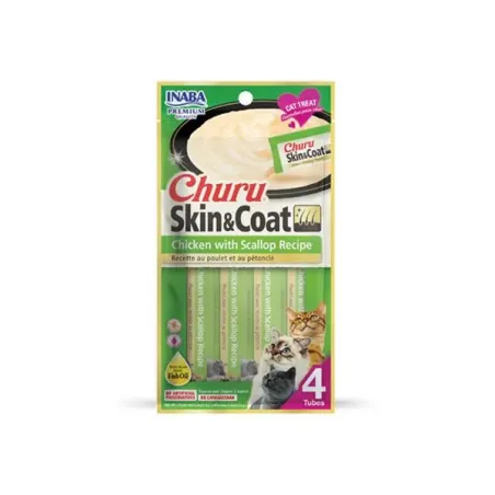 Inaba Churu Skin & Coat macska Kura fésűkagylóval 4 tubus 56 g