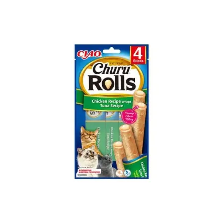 Jutalomfalatok Inaba Churu Rolls macskáknak Csirke & Tonhal 4 tubus 40 g