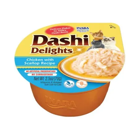 Inaba Dashi Delights macska Kura fésűkagylóval 6 x 70 g tálka