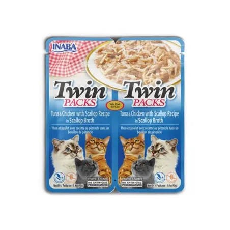 Inaba Twin Packs Cat Alutasak Tonhal & Csirke fésűkagylóval 12 x 80 g