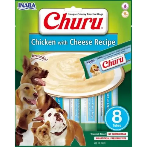 Inaba Churu Pyré jutalomfalat kutyáknak csirkével és sajttal 8 tubus 160 g