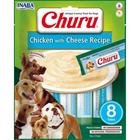 Inaba Churu Pyré jutalomfalat kutyáknak csirkével és sajttal 8 tubus 160 g