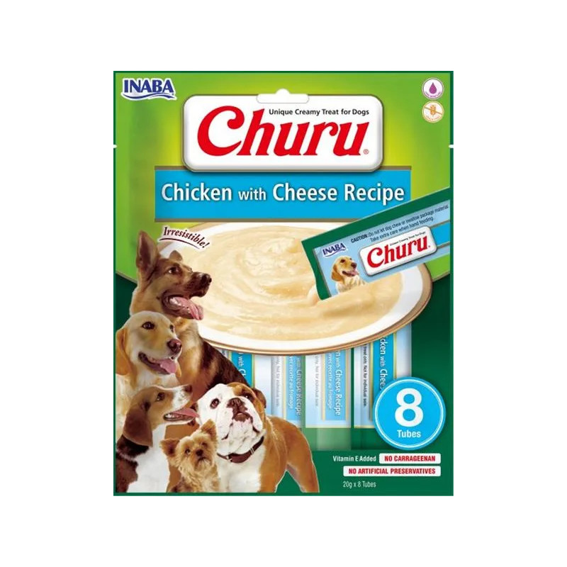 Inaba Churu Pyré jutalomfalat kutyáknak csirkével és sajttal 8 tubus 160 g