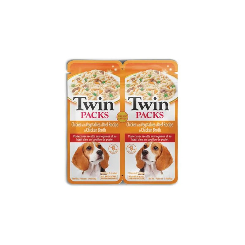 Inaba Twin Packs Dog Alutasakos Csirke zöldséggel és marhahússal 12 x 80 g