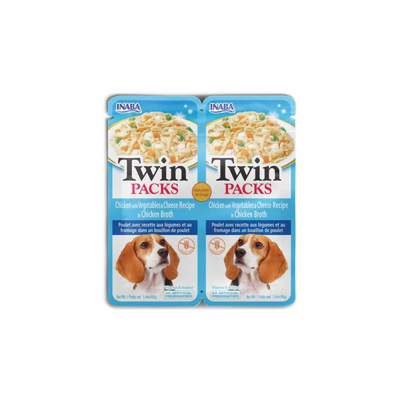 Inaba Twin Packs Dog Alutasak Csirke zöldségekkel és sajttal 12 x 80 g