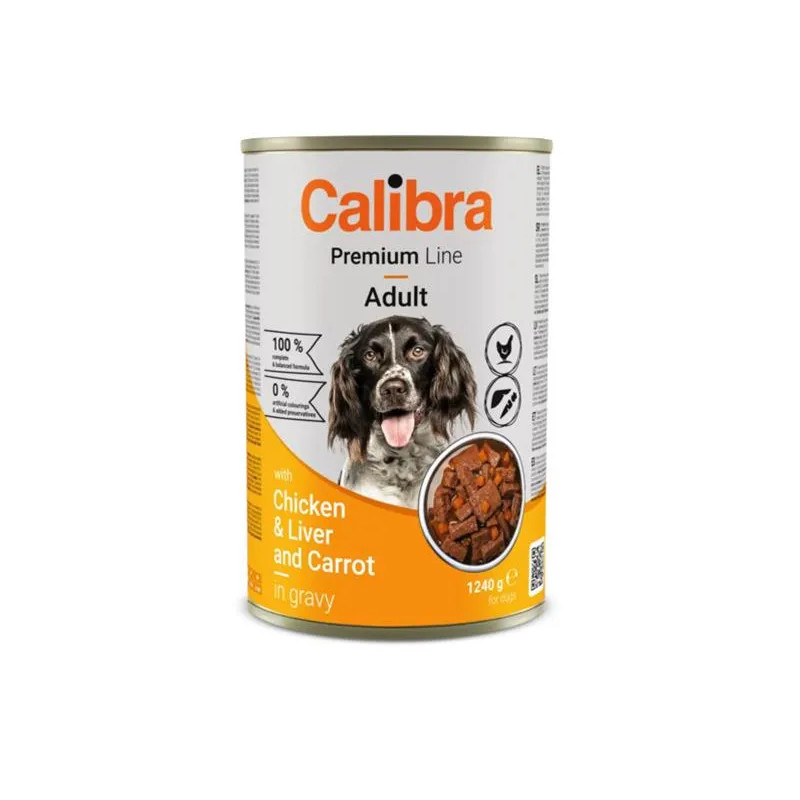 Calibra KONZERV Kutyáknak Adult Premium Csirke & Máj 1240 g