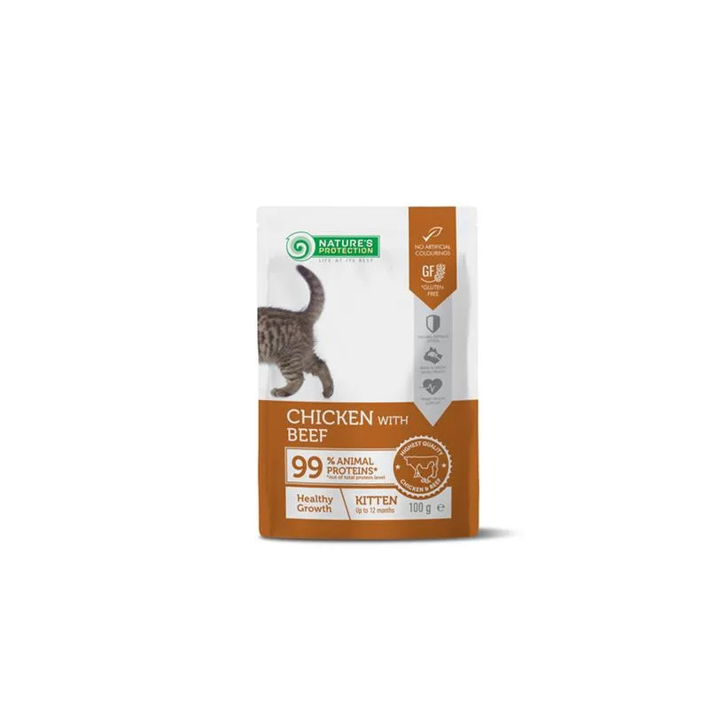 Natures P KAPSIČKY macska kölyök csirke & marha 22 x 100 g