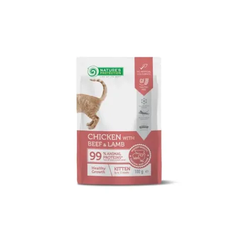 Natures P KAPSZIKÁK macska kölyök csirke & marha & bárány 22 x 100 g