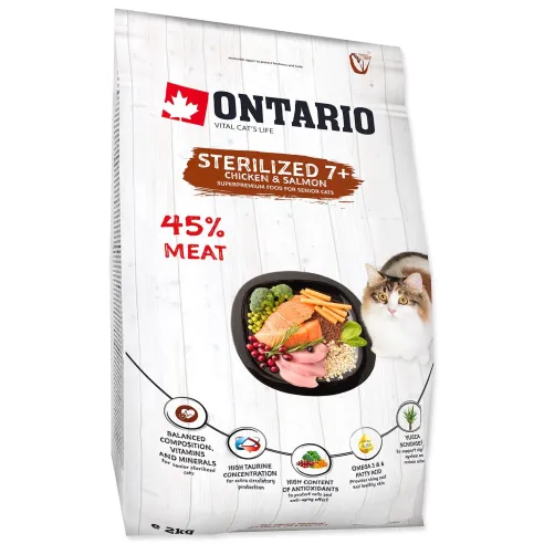 Ontario Cat Sterilised 7+2kg macskaeledel