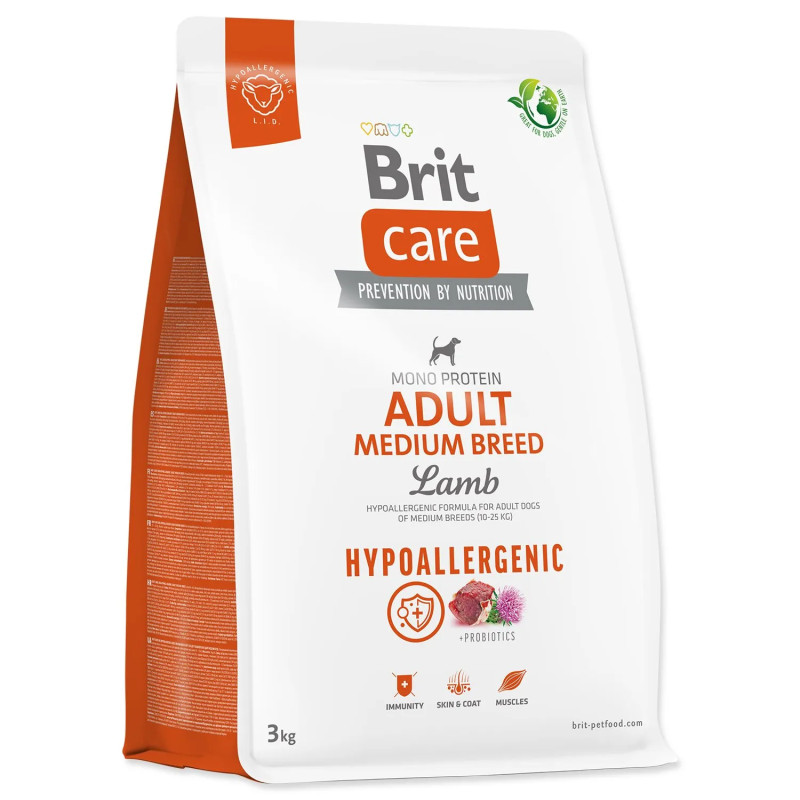 Brit Care Dog Hypoallergenic Adult Medium Breed Lamb 3kg kutyatáp