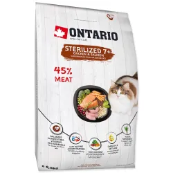 Ontario Cat Sterilised 7+ 6,5kg macskaeledel