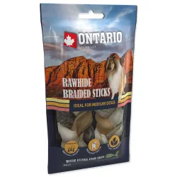 Ontario jutalomfalat, fonott bivalybőr pálcika hallal 12cm