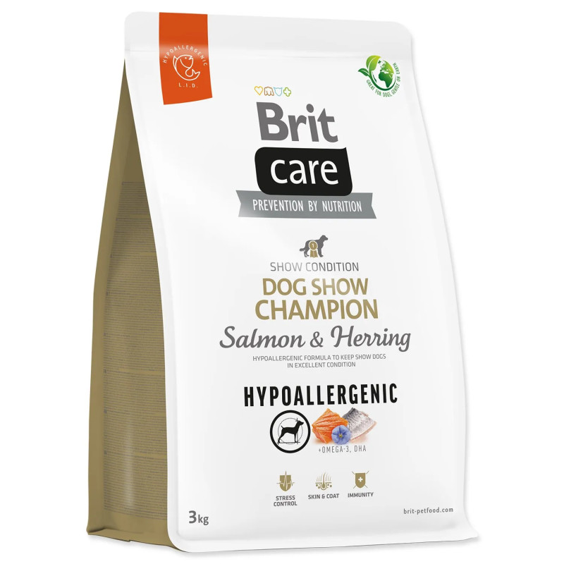 Brit Care Dog Hypoallergenic Dog Show Champion Salmon & Herring 3kg kutyatáp