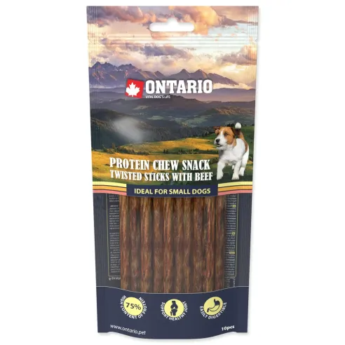 Ontario Protein marhahúsos rágórúd, sodrott pálcika 10db 12,7cm, Small
