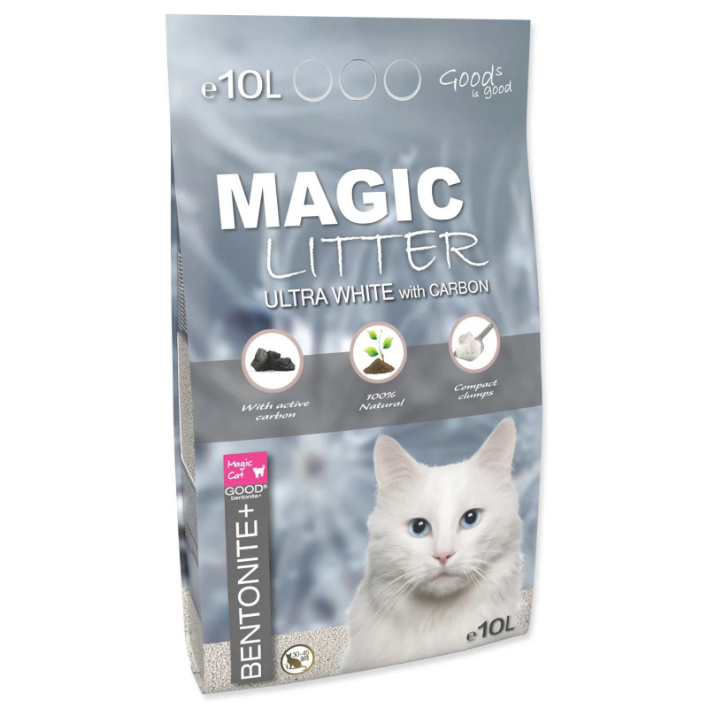 Magic Litter Bentonit Ultra White with Carbon 10L/9kg alom