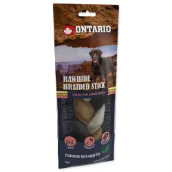 Ontario finomság - fonott bivalybőr zöld tea kivonattal, rúd 20cm