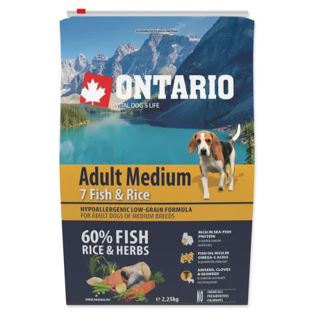 Krmivo Ontario Adult Medium Fish & Rice 2,25kg