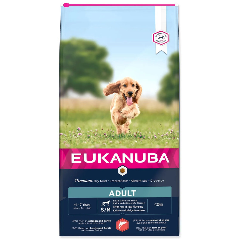EUKANUBA Adult Small & Medium Lazac 12kg kutyatáp