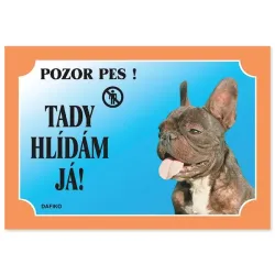 Dafiko francia bulldog tábla sötét