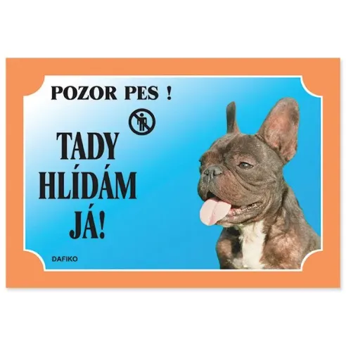 Dafiko francia bulldog tábla sötét