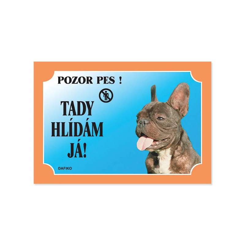 Dafiko francia bulldog tábla sötét